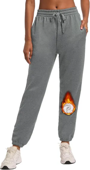 1/3 Pack Women's Fleece Lined Sweatpants Warm Baggy Workout Joggers Sweat Pants with Pockets for Winter