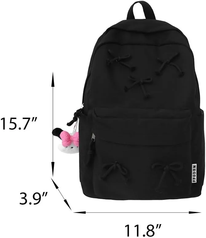 2025 Trendy Cute Bowknot Backpack for Women Laptop Daypack Y2k Preppy Aesthetic Backpack Kawaii Coquette Backpack (Purple)