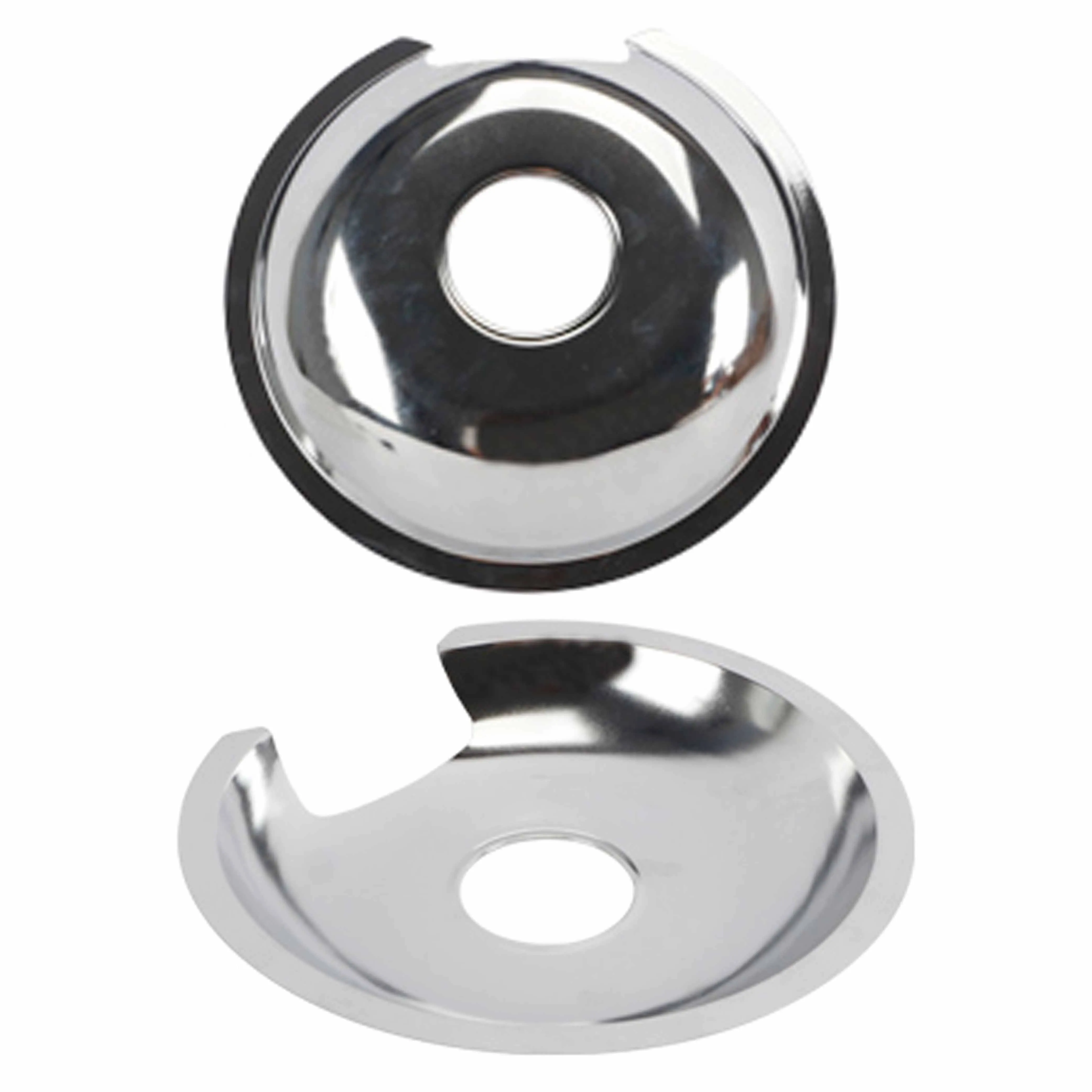 4 Pc Drip Pans Reflector Bowl Set 8" Burner Gas Stove Range Chrome Heavy Duty