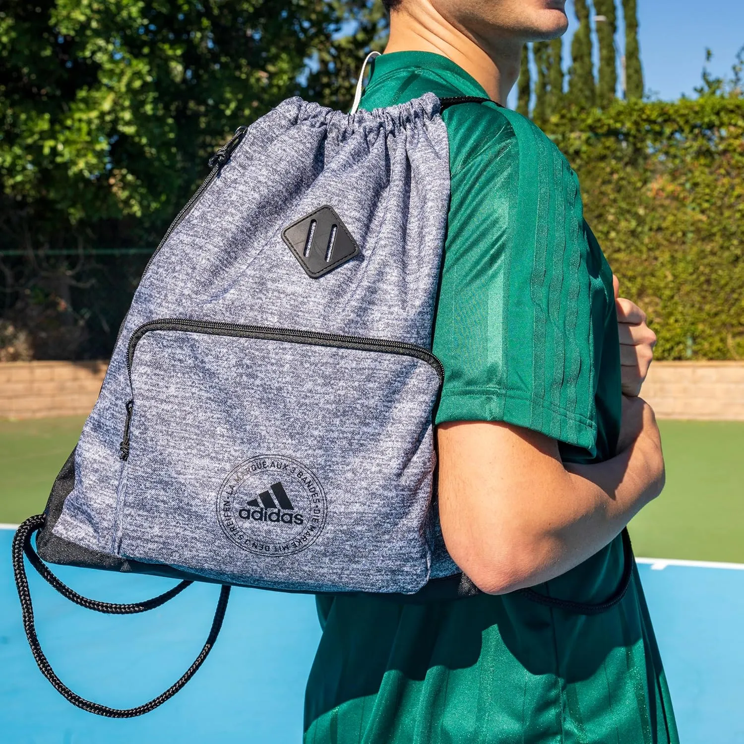 adidas Classic 3S 2.0 Sackpack, Twill Onix Grey/Black, One Size