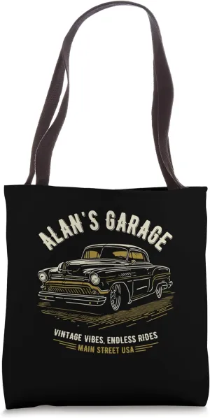 Alan's Garage Hotrod Classic Car Personalized Design Tote Bag