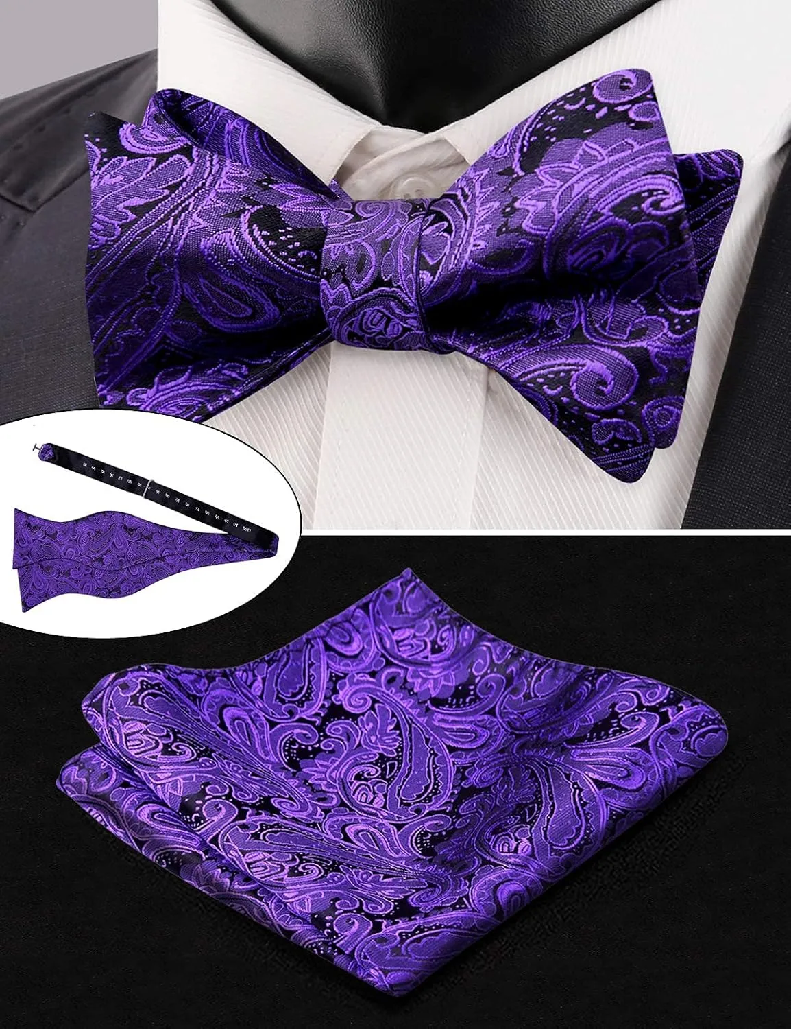 Alizeal Mens Classic 4pc Paisley Jacquard Waistcoat Suit Vest Set