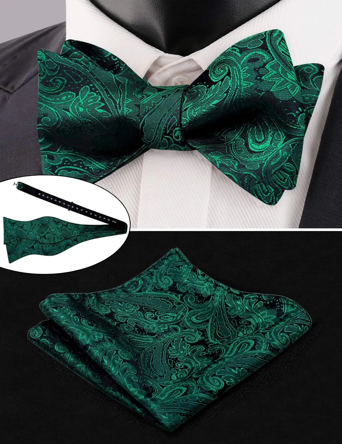 Alizeal Mens Classic 4pc Paisley Jacquard Waistcoat Suit Vest Set