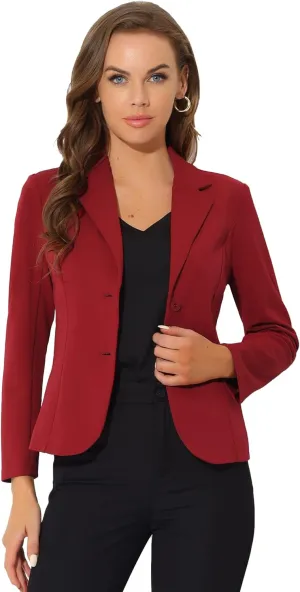 Allegra K Women's Work Office Blazer Stretch Lapel Collar Long Sleeve Jacket Suit Blazer