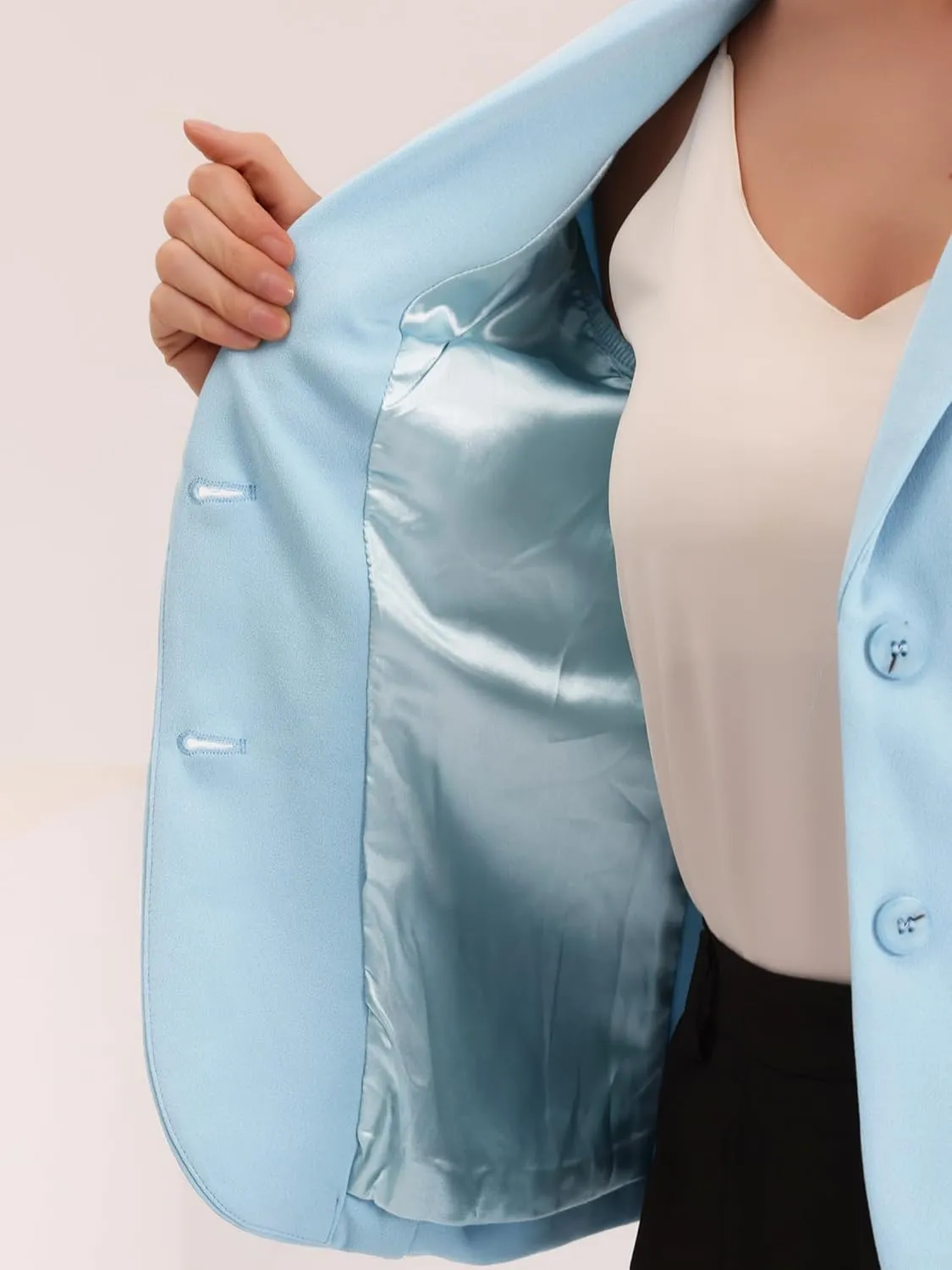 Allegra K Women's Work Office Blazer Stretch Lapel Collar Long Sleeve Jacket Suit Blazer