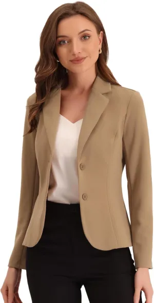 Allegra K Women's Work Office Blazer Stretch Lapel Collar Long Sleeve Jacket Suit Blazer