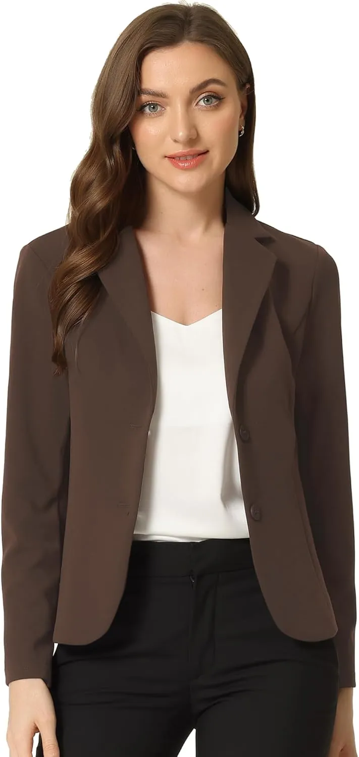 Allegra K Women's Work Office Blazer Stretch Lapel Collar Long Sleeve Jacket Suit Blazer