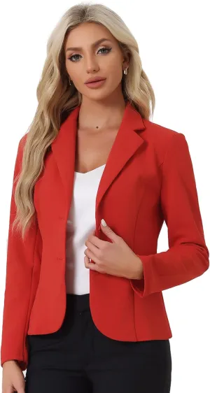 Allegra K Women's Work Office Blazer Stretch Lapel Collar Long Sleeve Jacket Suit Blazer