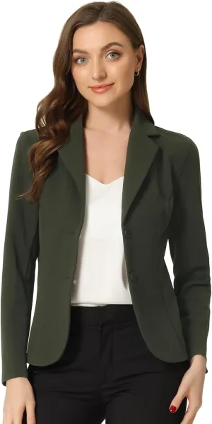 Allegra K Women's Work Office Blazer Stretch Lapel Collar Long Sleeve Jacket Suit Blazer