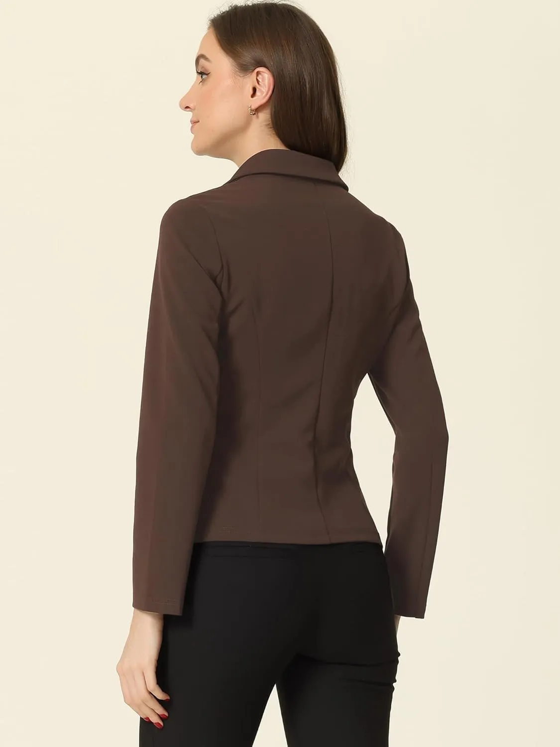 Allegra K Women's Work Office Blazer Stretch Lapel Collar Long Sleeve Jacket Suit Blazer