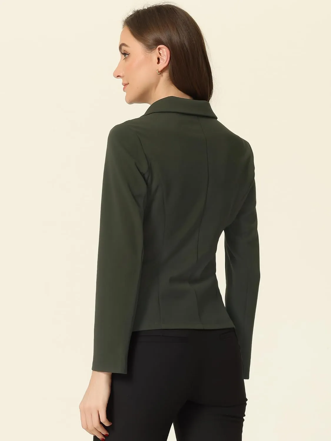Allegra K Women's Work Office Blazer Stretch Lapel Collar Long Sleeve Jacket Suit Blazer