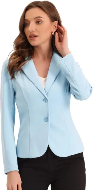 Allegra K Women's Work Office Blazer Stretch Lapel Collar Long Sleeve Jacket Suit Blazer