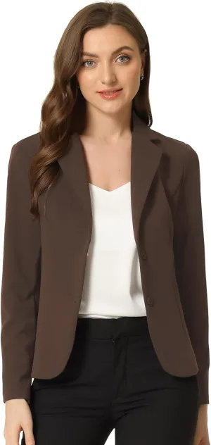 Allegra K Women's Work Office Blazer Stretch Lapel Collar Long Sleeve Jacket Suit Blazer