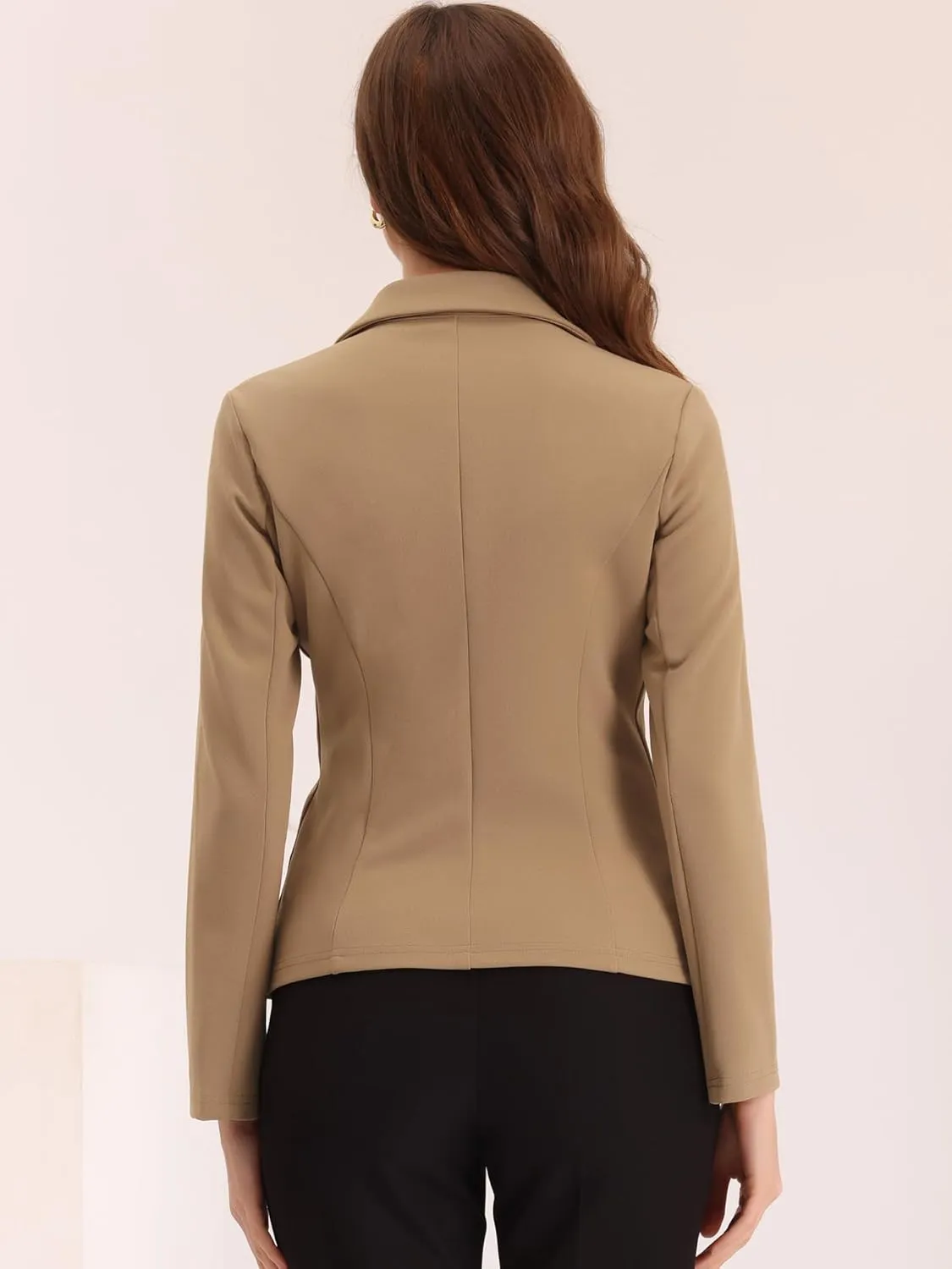 Allegra K Women's Work Office Blazer Stretch Lapel Collar Long Sleeve Jacket Suit Blazer