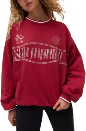 Amiblvowa Women Graphic Oversized Sweatshirt Y2K Long Sleeve Crew Neck Baggy Pullover Sweatshirt Teens Retro Aesthetic Hoodie