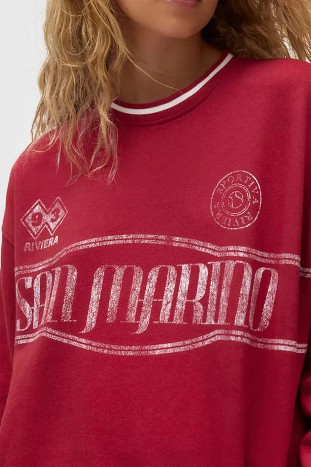 Amiblvowa Women Graphic Oversized Sweatshirt Y2K Long Sleeve Crew Neck Baggy Pullover Sweatshirt Teens Retro Aesthetic Hoodie