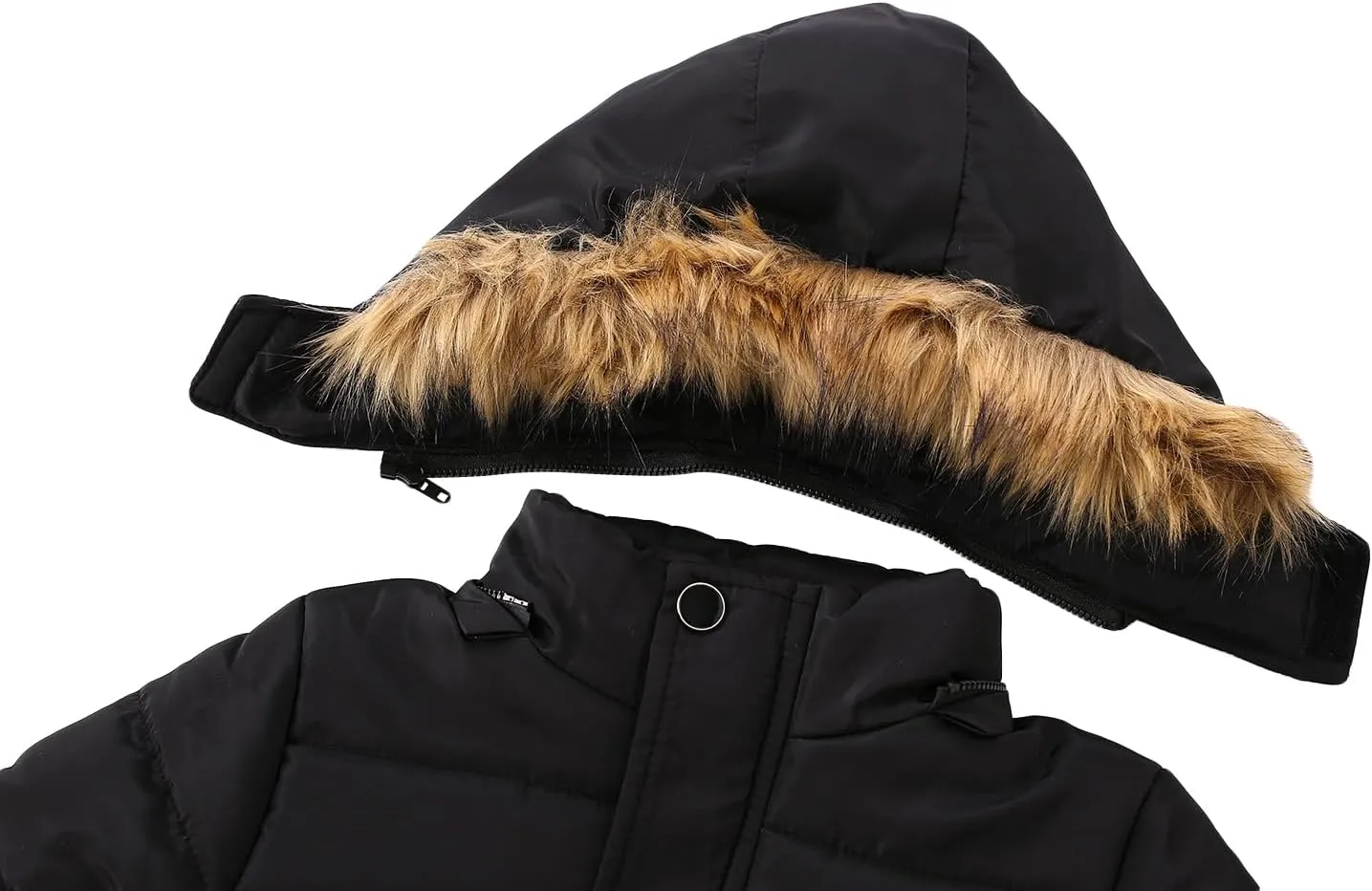 AMIYAN Toddler Boys Down Jacket Fur Collar Hood Thick Warm Winter Snowsuit Coat Parka
