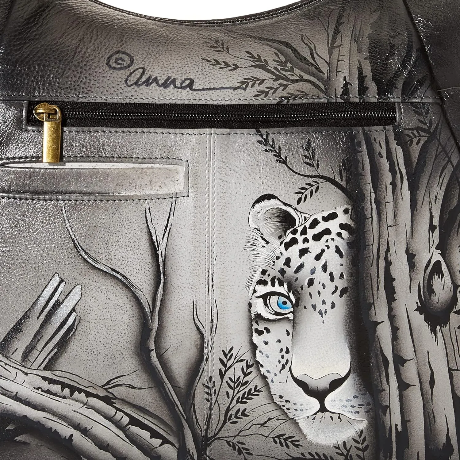 Anna By Anuschka Handpainted Large Multi Pocket Hobo