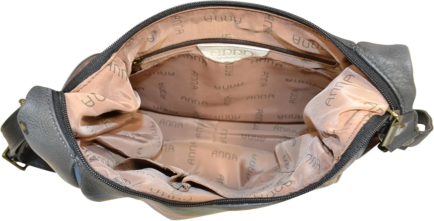 Anna By Anuschka Handpainted Large Multi Pocket Hobo