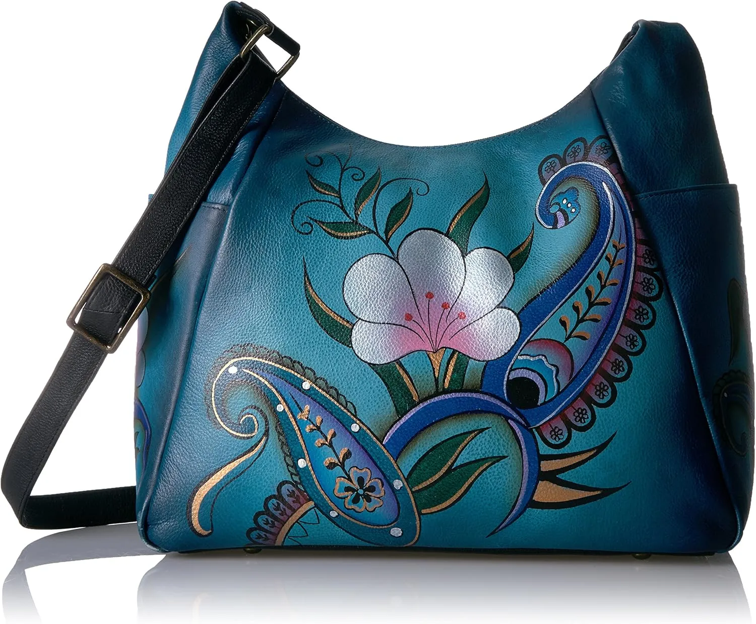 Anna By Anuschka Handpainted Large Multi Pocket Hobo