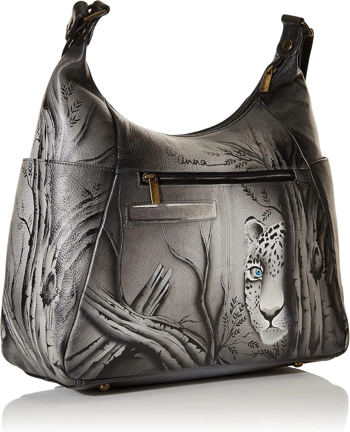 Anna By Anuschka Handpainted Large Multi Pocket Hobo