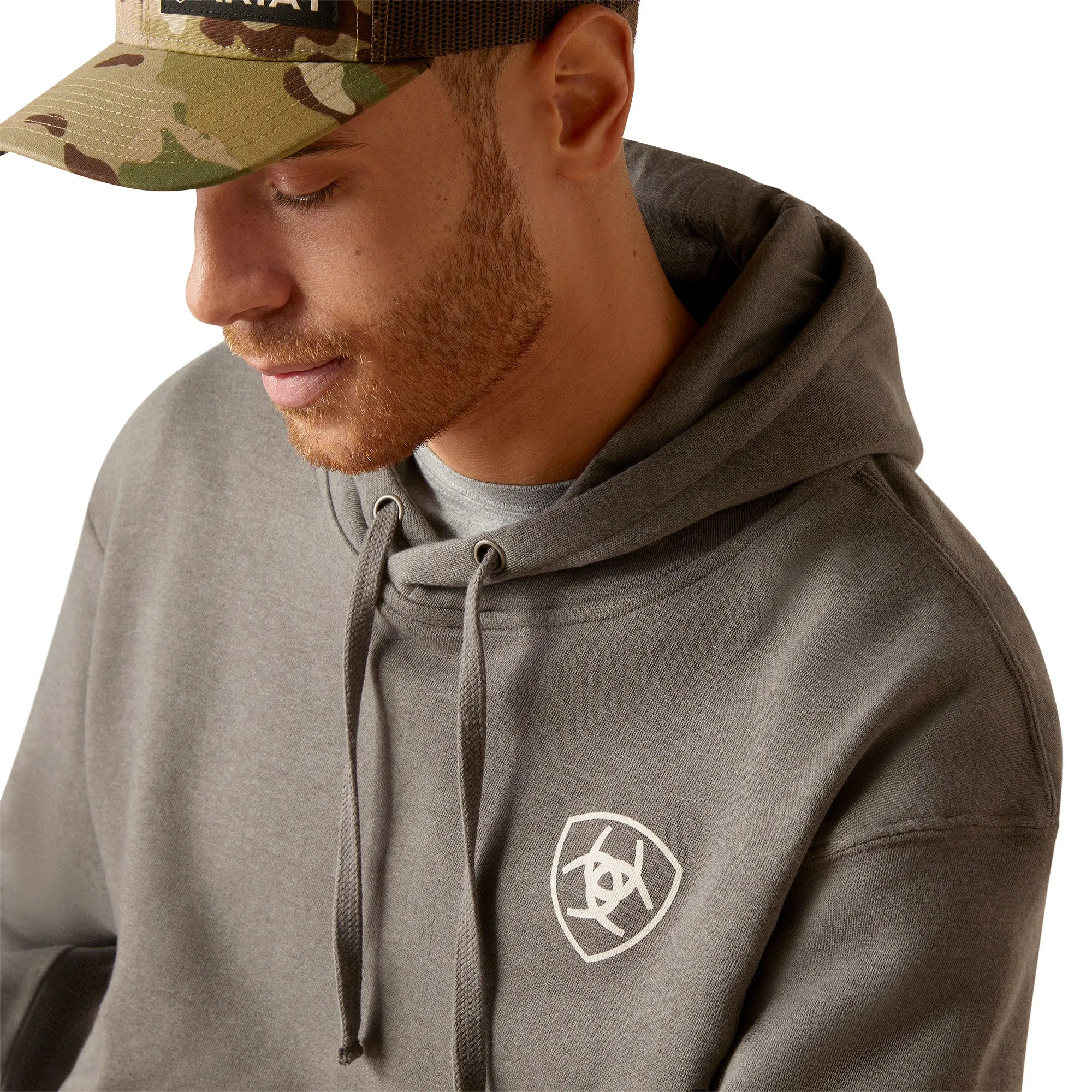 Ariat Men's Camo Corps Grey Heather Hoodie 10046508
