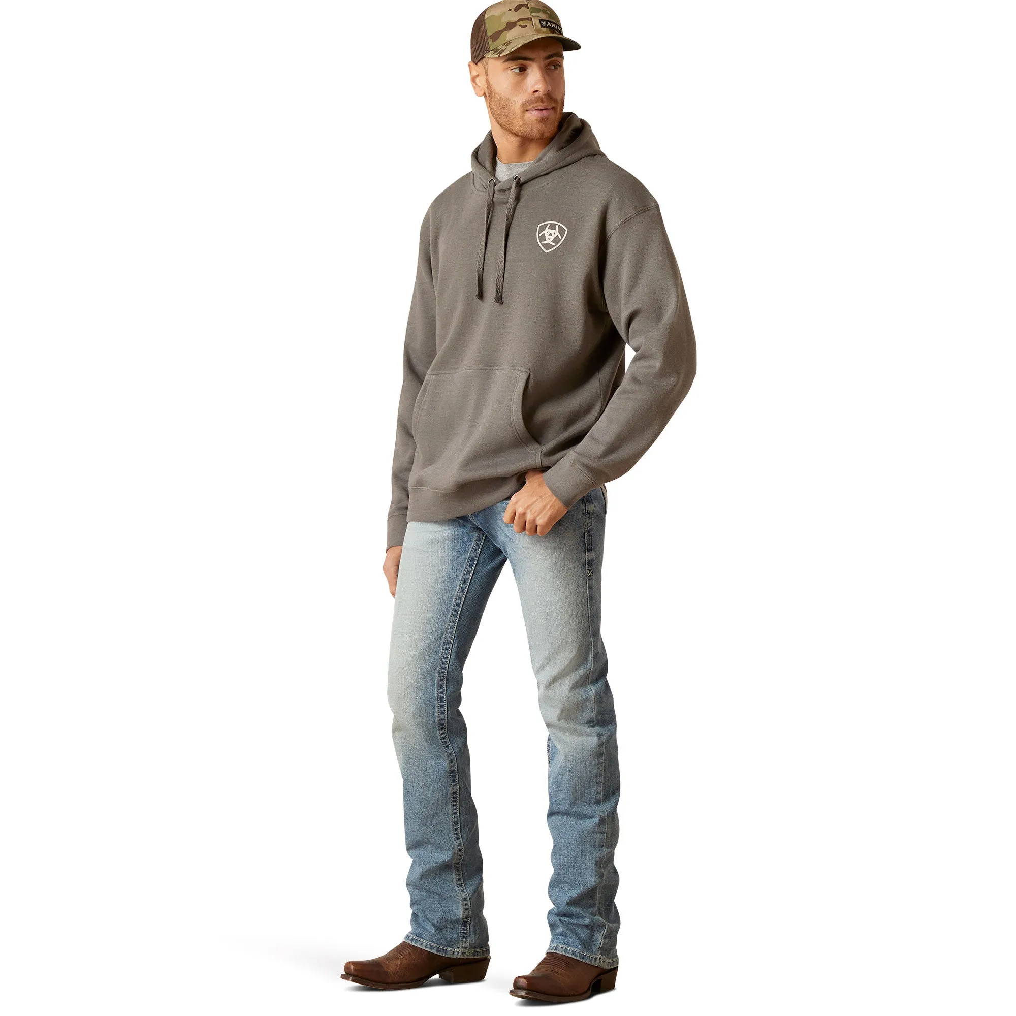 Ariat Men's Camo Corps Grey Heather Hoodie 10046508