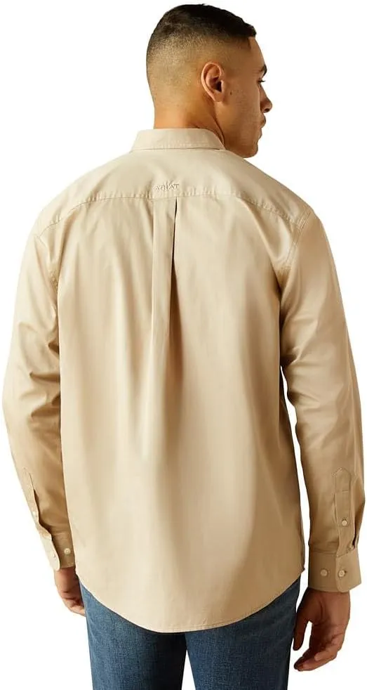 ARIAT Mens Classic Khaki Long Sleeve Button Shirt