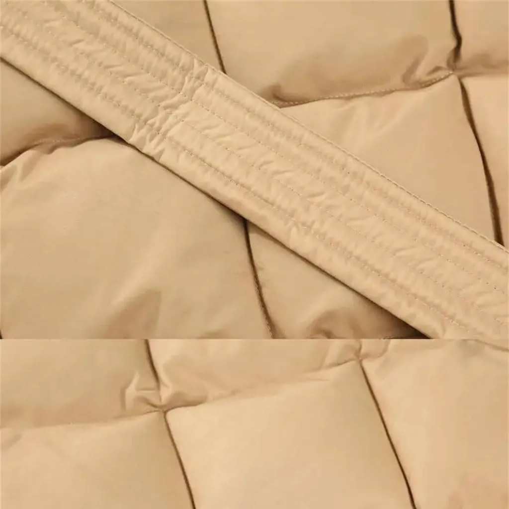 Autumn/Winter Women's Coat Lace-up Cotton-padded Office Women's Warm Pocket Coat