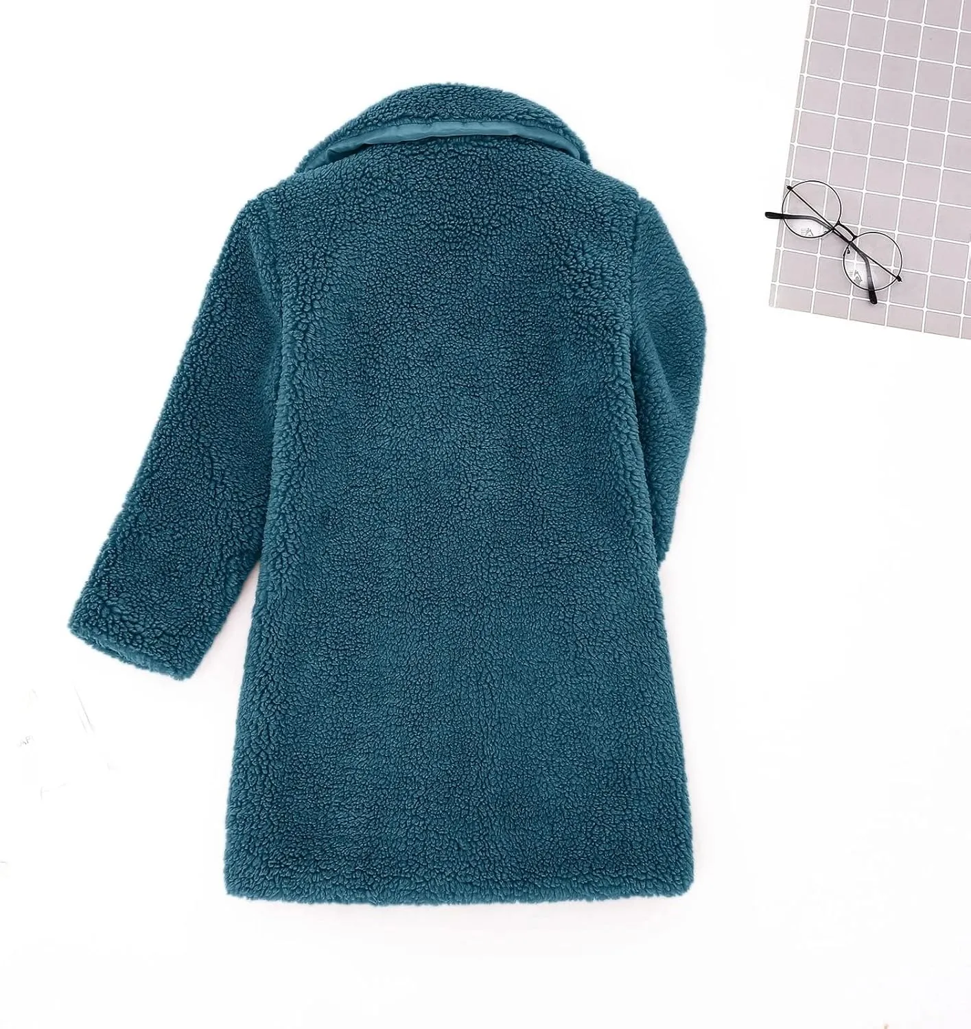 Baby Girls Faux Fur Teddy Long Coat Tollder Kids Winter Fleece Jacket Warm Outwear Clothes