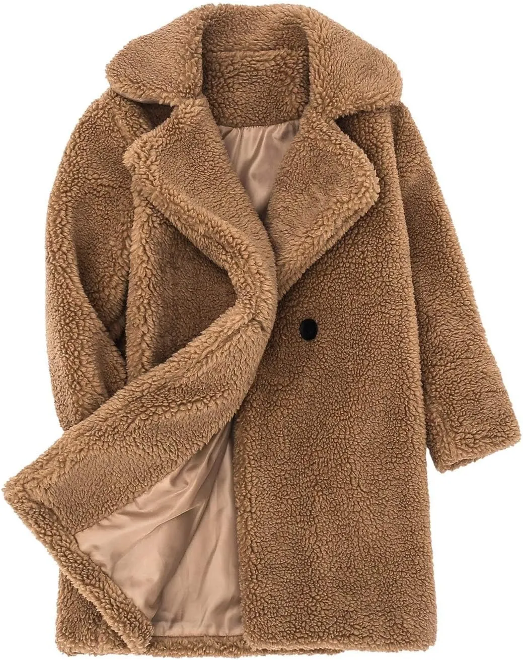 Baby Girls Faux Fur Teddy Long Coat Tollder Kids Winter Fleece Jacket Warm Outwear Clothes