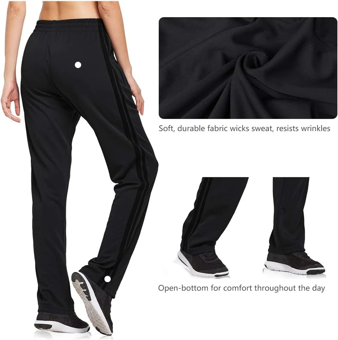 baleaf Women's Track Pants Athletic Jogging Sweatpants Zipper Pockets Warm-Up Sports Running Pants