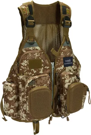 BASSDASH Fly Fishing Vest Multi Pocket Waistcoat Adjustable Size Gifts for Men Women