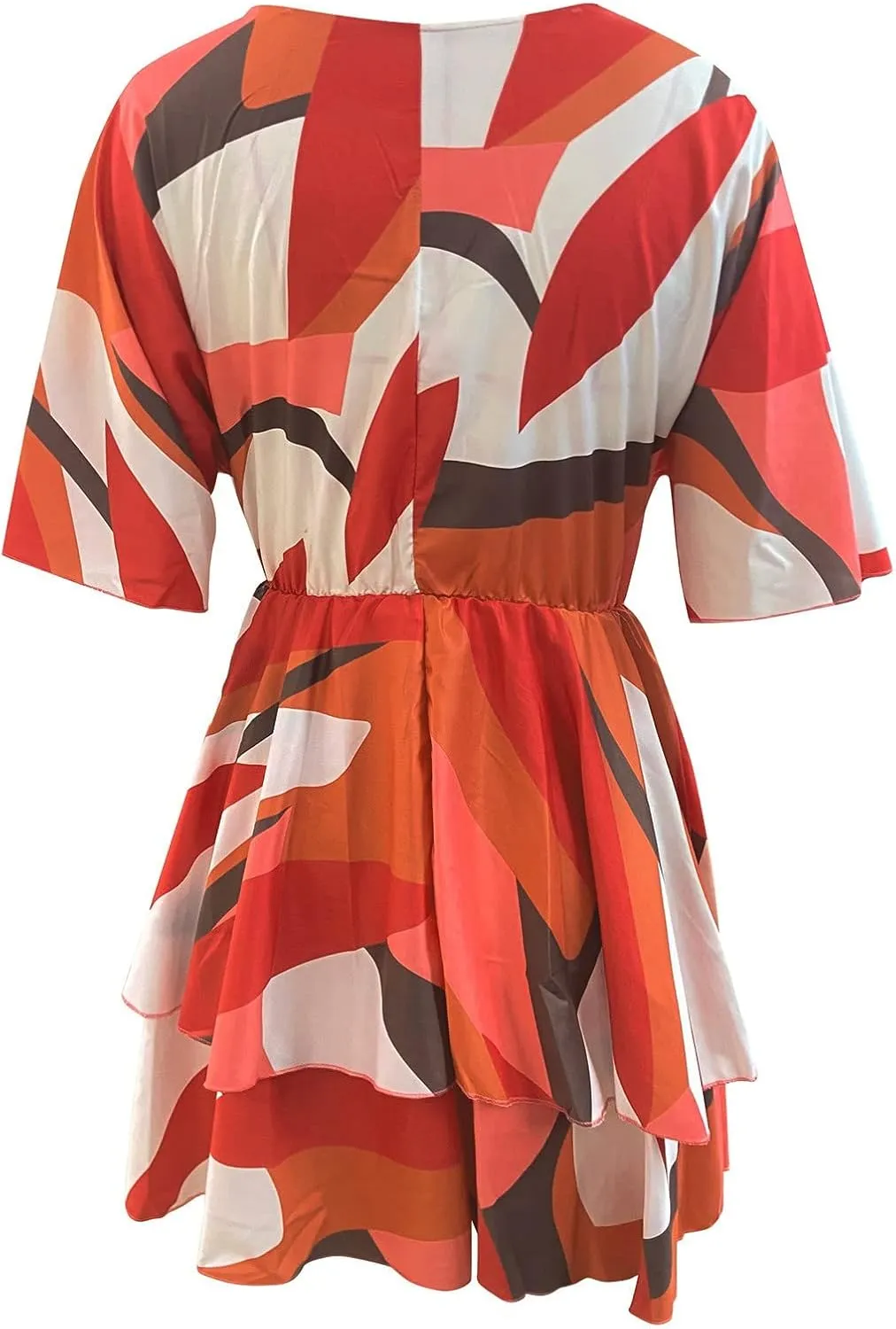Beach Dresses for Women,2024 Summer Batwing Sleeve Floral Print Boho Dress,Casual V Neck Tiered Ruched Mini Dress