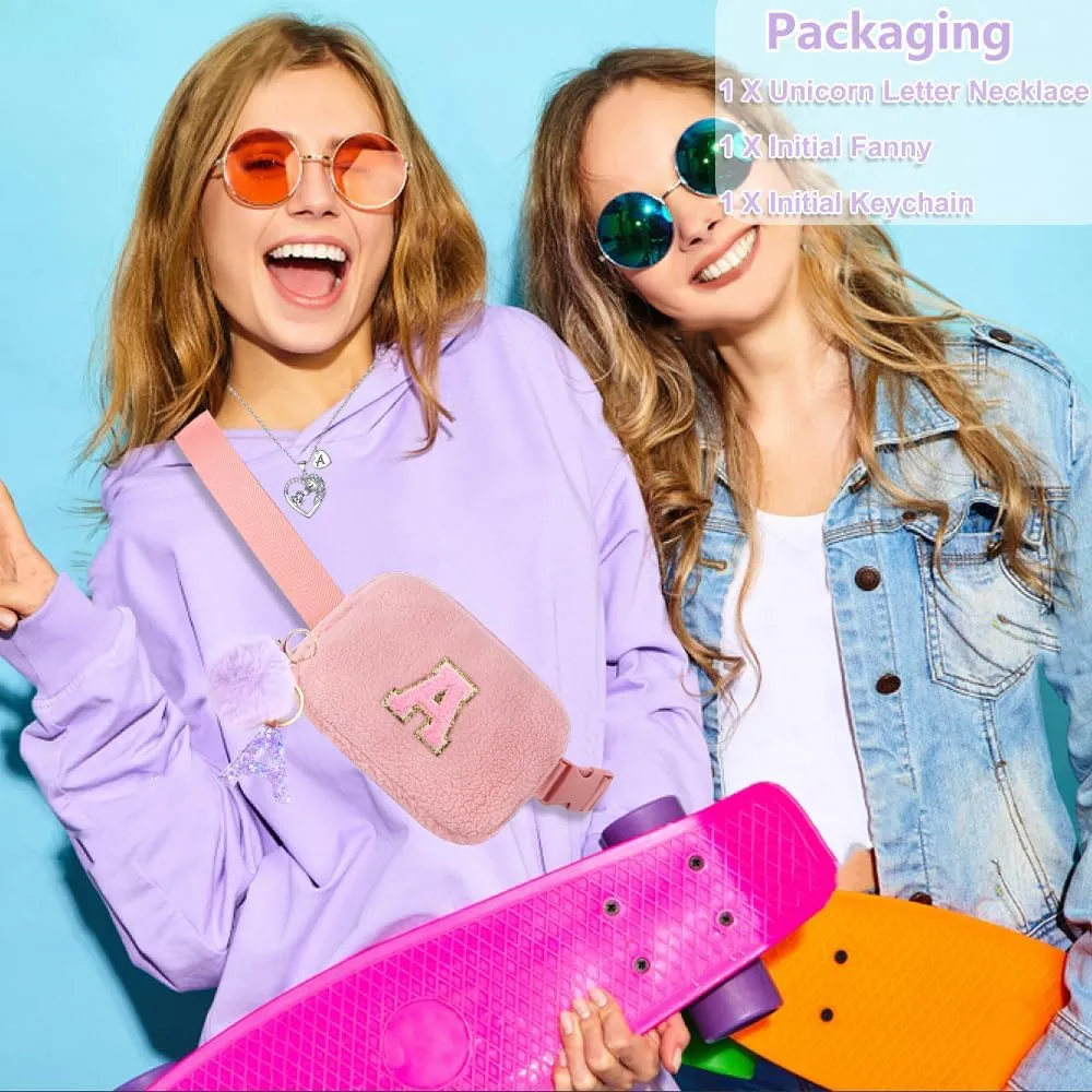 Belt Bag Fanny Pack for Girls - Women Initial Crossbody Bag for Birthday Gifts for 5 6 7 8 9 10 11 12 13 Year Old S