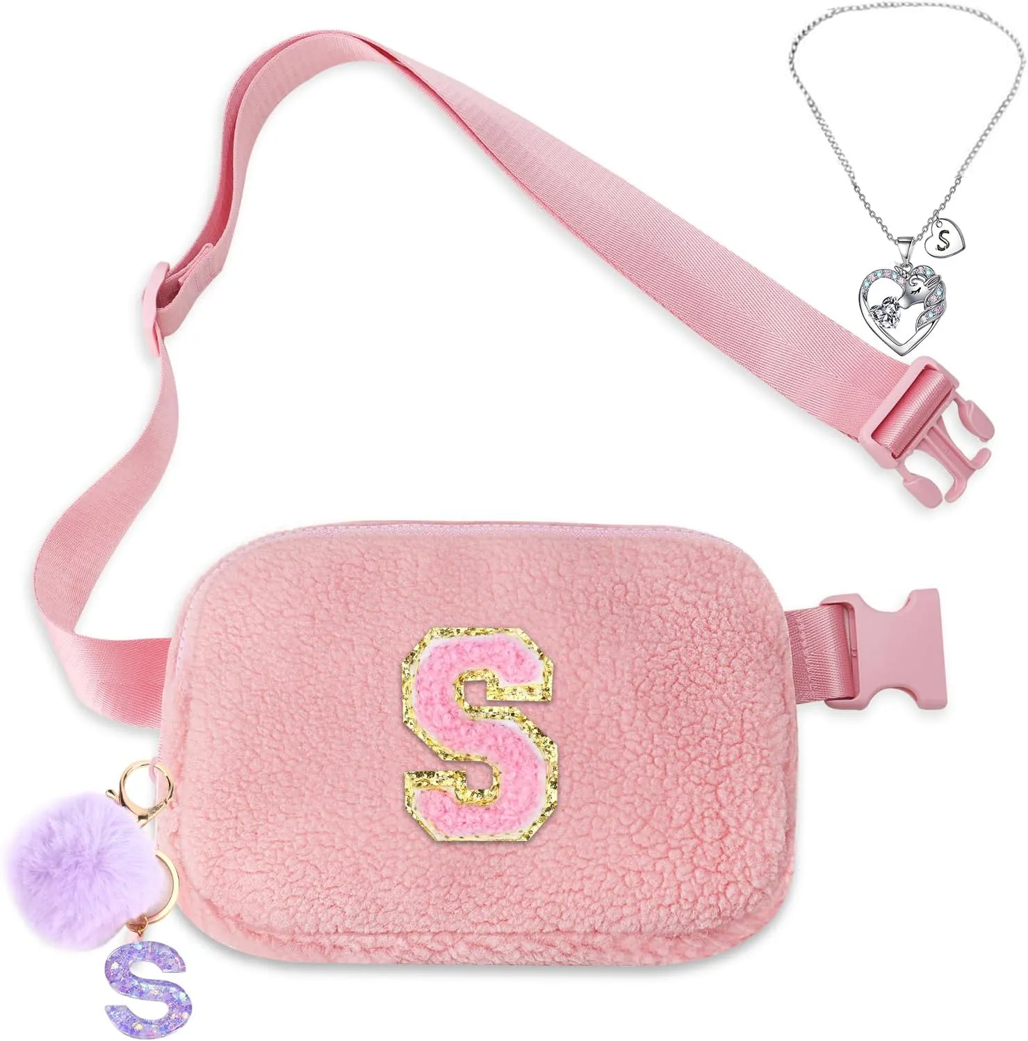 Belt Bag Fanny Pack for Girls - Women Initial Crossbody Bag for Birthday Gifts for 5 6 7 8 9 10 11 12 13 Year Old S