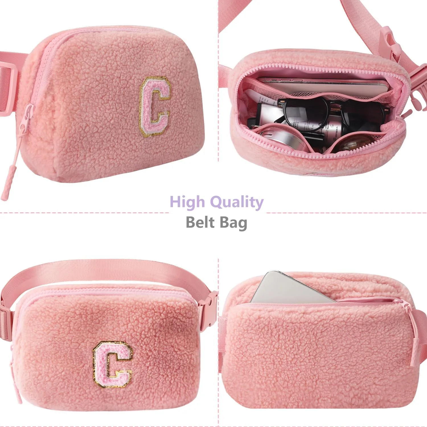 Belt Bag Fanny Pack for Girls - Women Initial Crossbody Bag for Birthday Gifts for 5 6 7 8 9 10 11 12 13 Year Old S