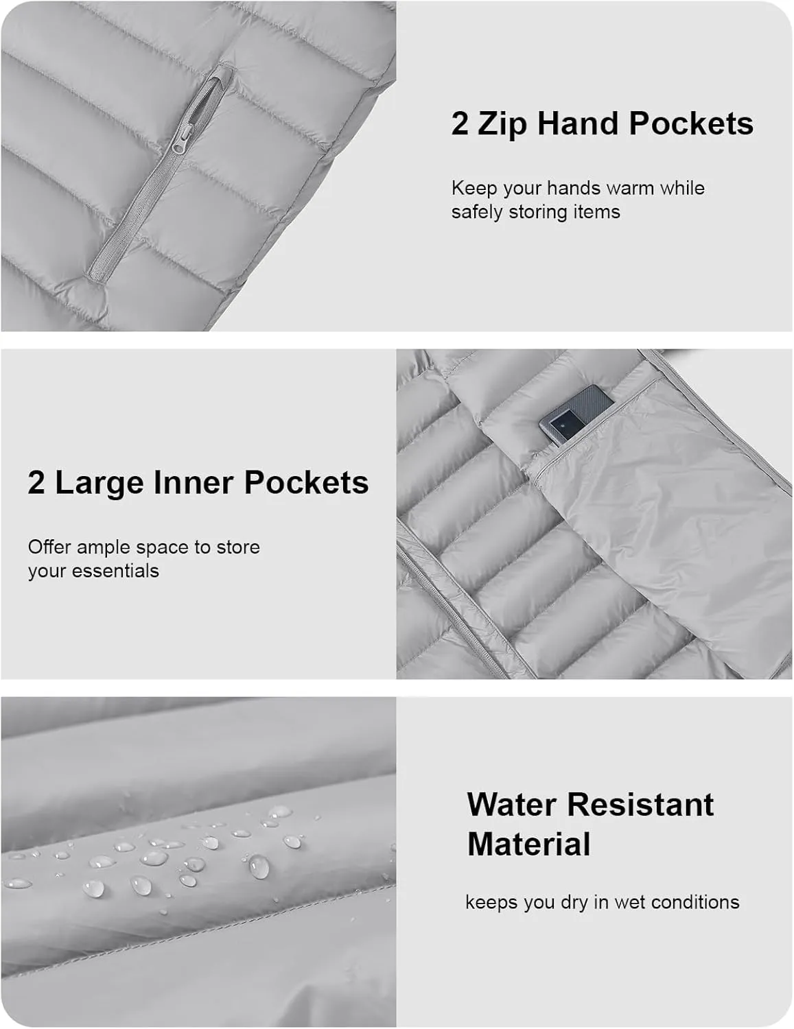 BGOWATU Men's Lightweight Packable Puffer Jacket Warm Winter Jacket for Men Down Alternative Puffy Coat