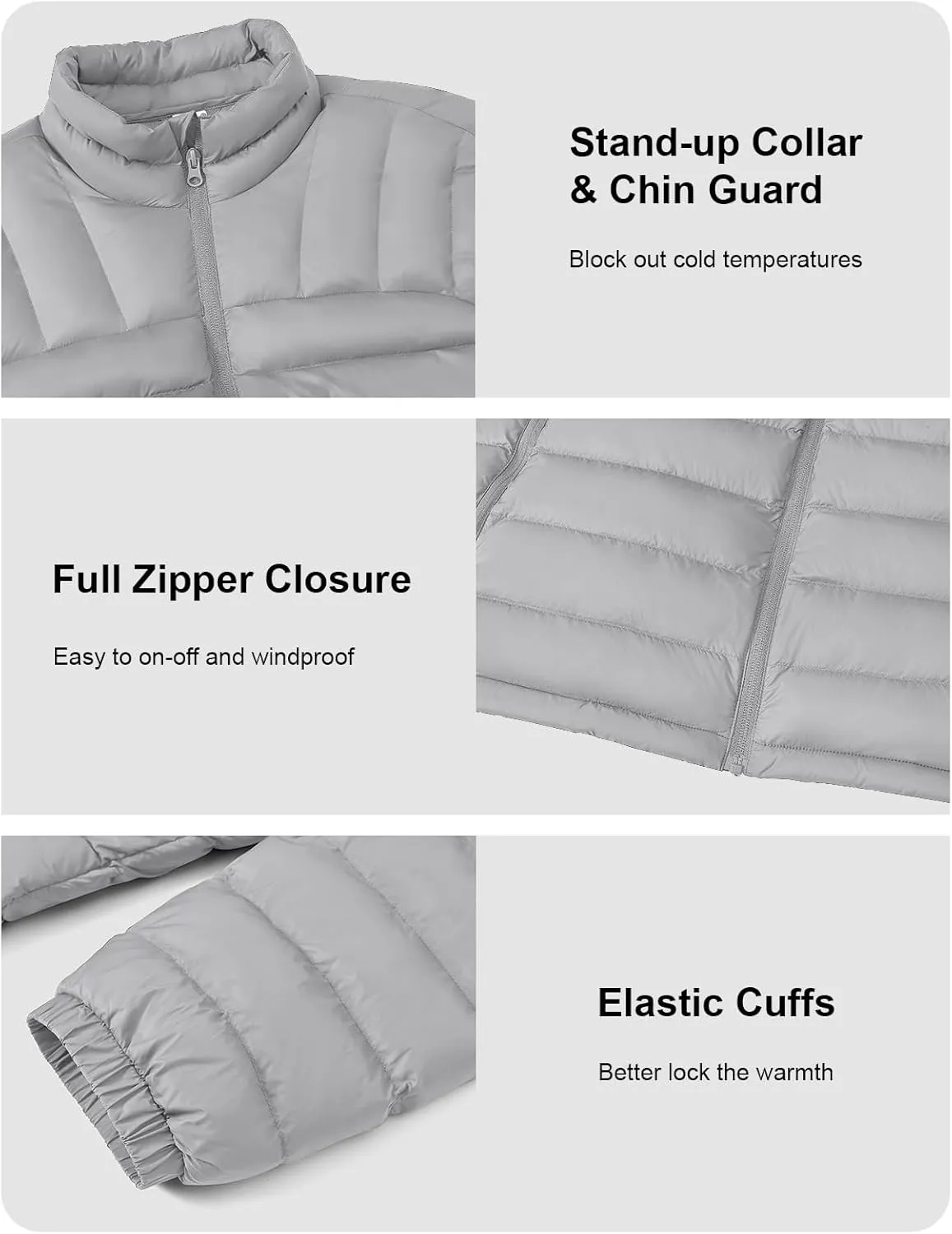 BGOWATU Men's Lightweight Packable Puffer Jacket Warm Winter Jacket for Men Down Alternative Puffy Coat