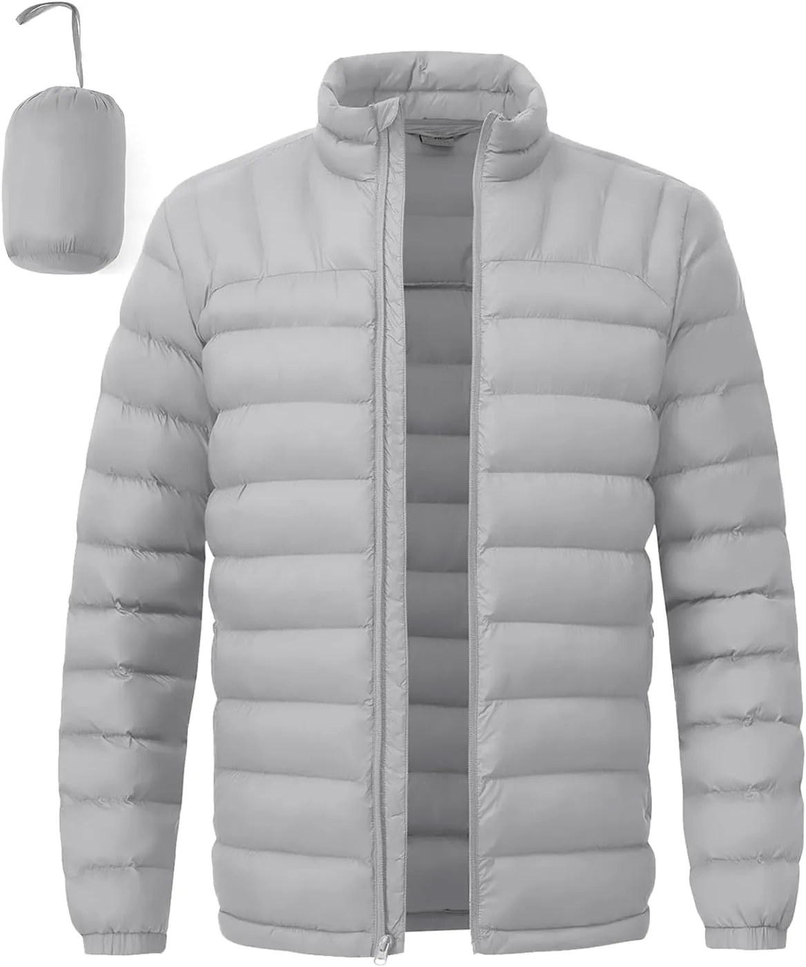 BGOWATU Men's Lightweight Packable Puffer Jacket Warm Winter Jacket for Men Down Alternative Puffy Coat