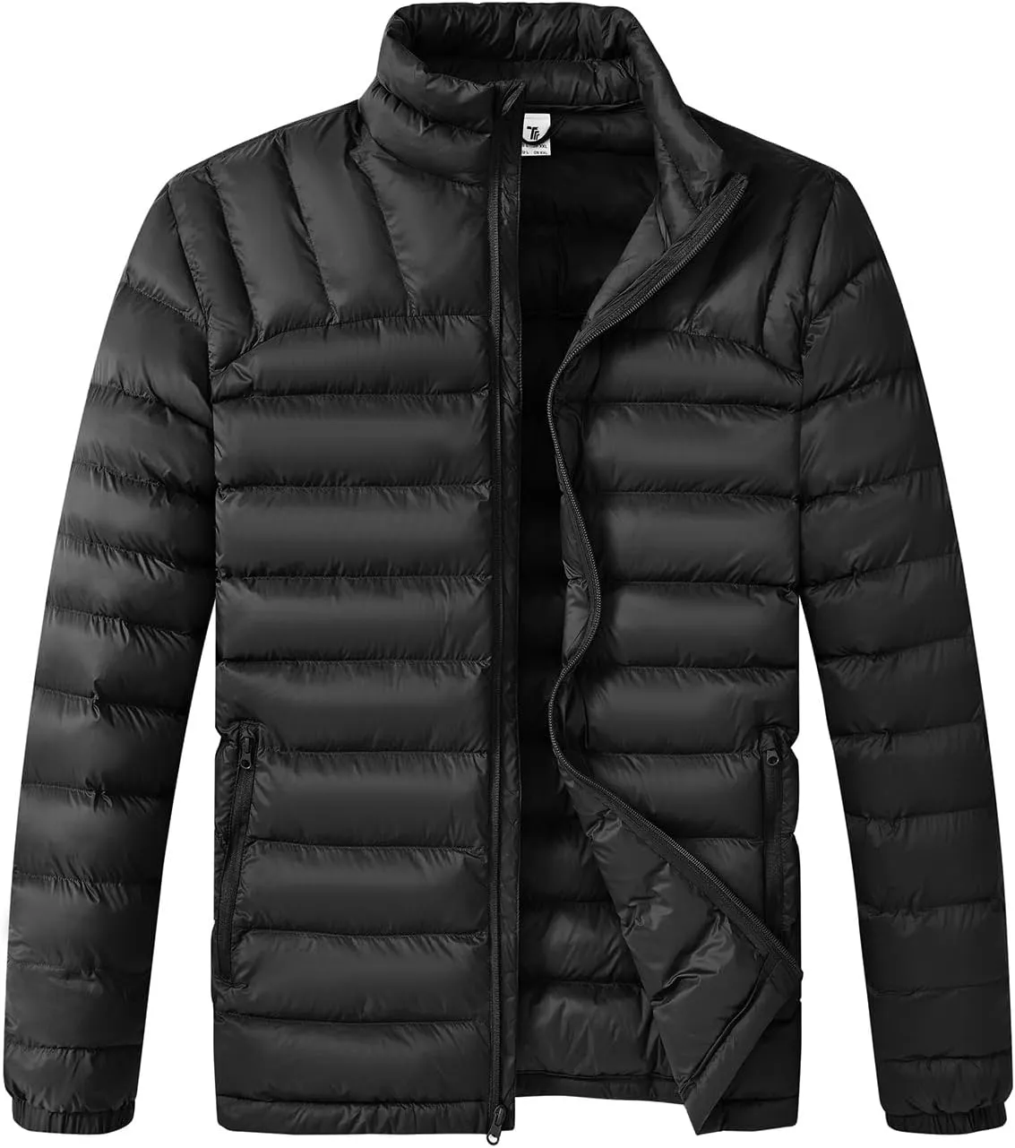 BGOWATU Men's Lightweight Packable Puffer Jacket Warm Winter Jacket for Men Down Alternative Puffy Coat
