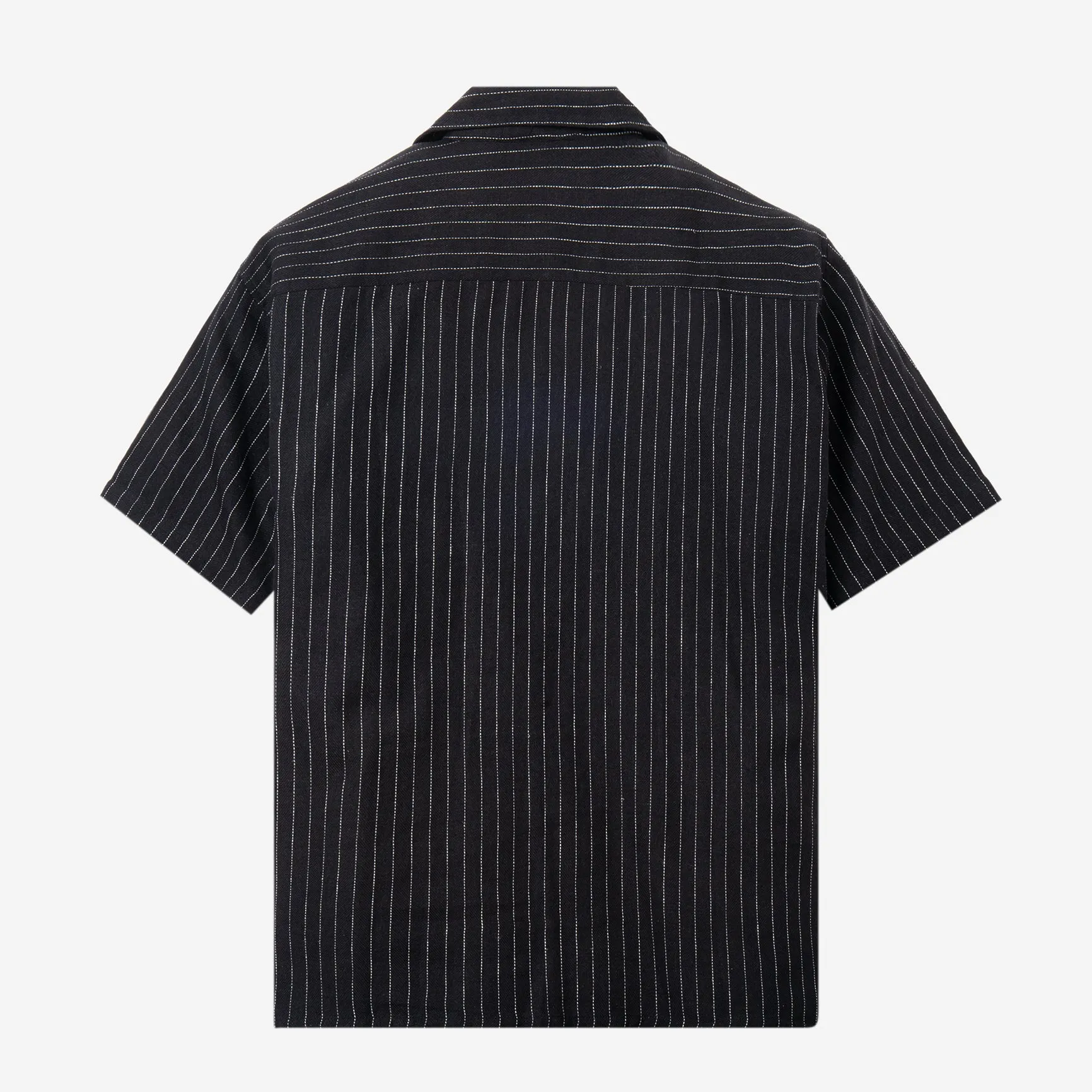 Breakfast Club Short Sleeve Camp Collar Shirt - Black Stripes