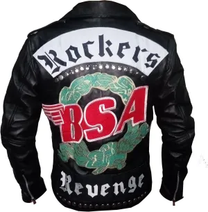 BSA Rockers Revenge George Michael Men's Classic Biker Leather Jacket