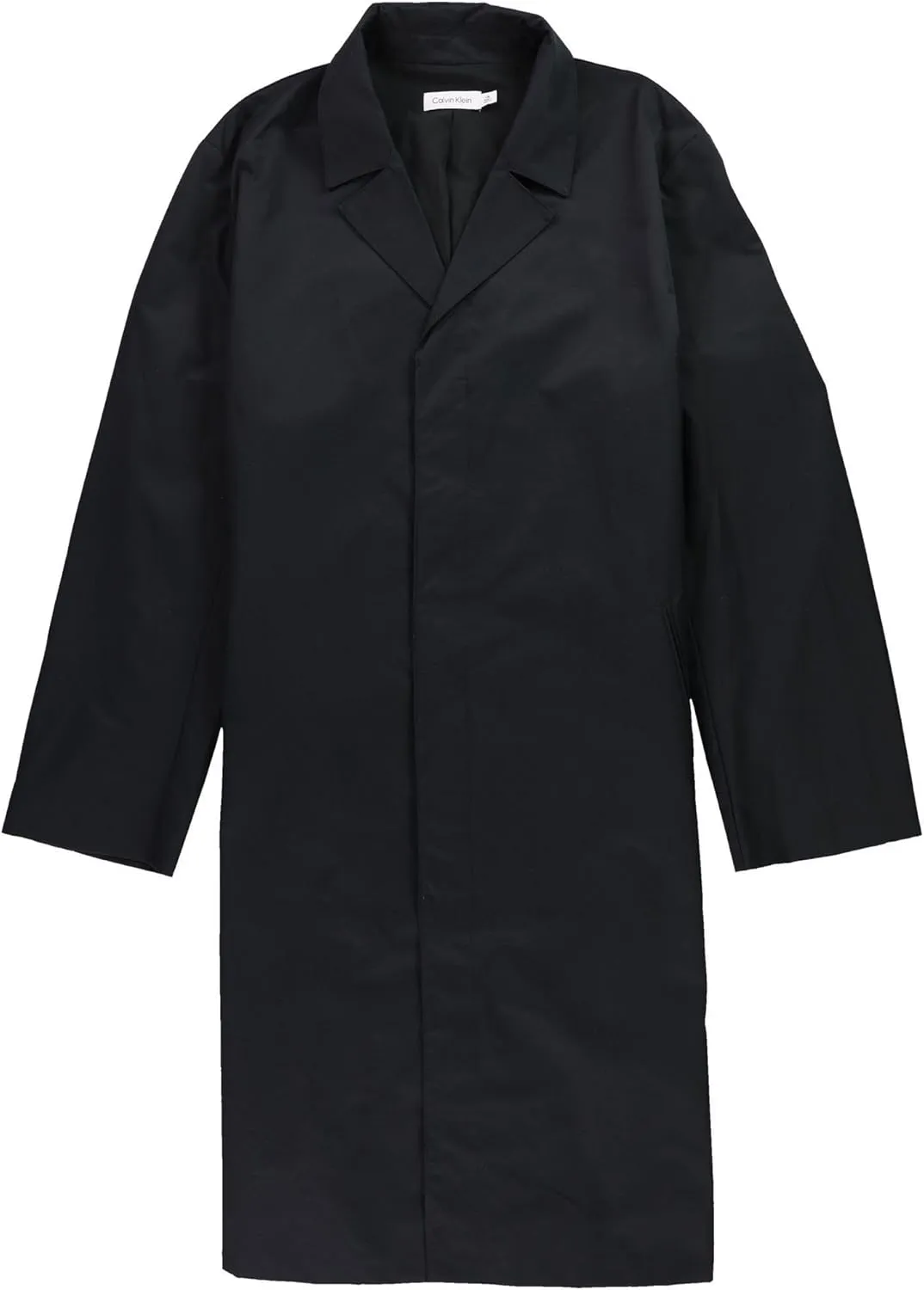 Calvin Klein Men's Classic Fit Button Front Trench Coat Black Large