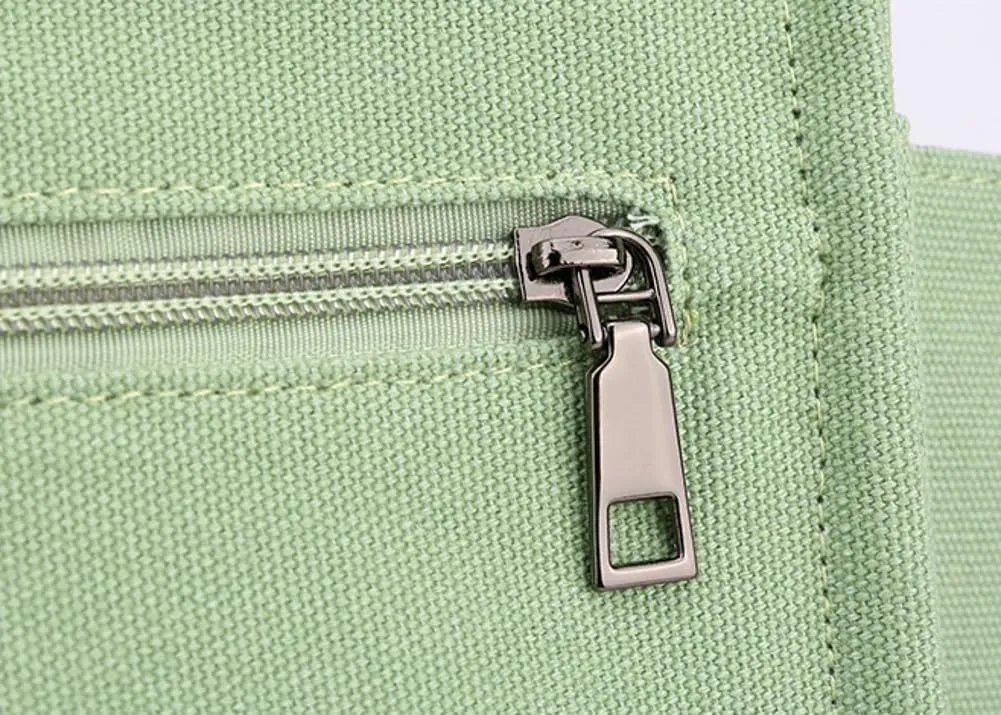 Canvas Tote Bags for Women Multi-Pocket Handbag Hobo Shoulder Purse with Zipper