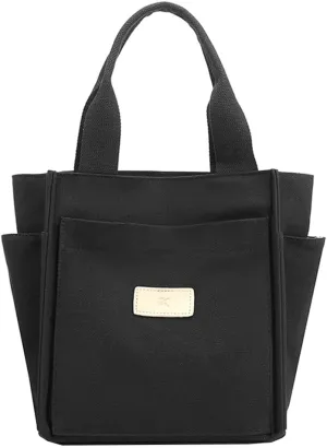 Canvas Tote Bags for Women Multi-Pocket Handbag Hobo Shoulder Purse with Zipper