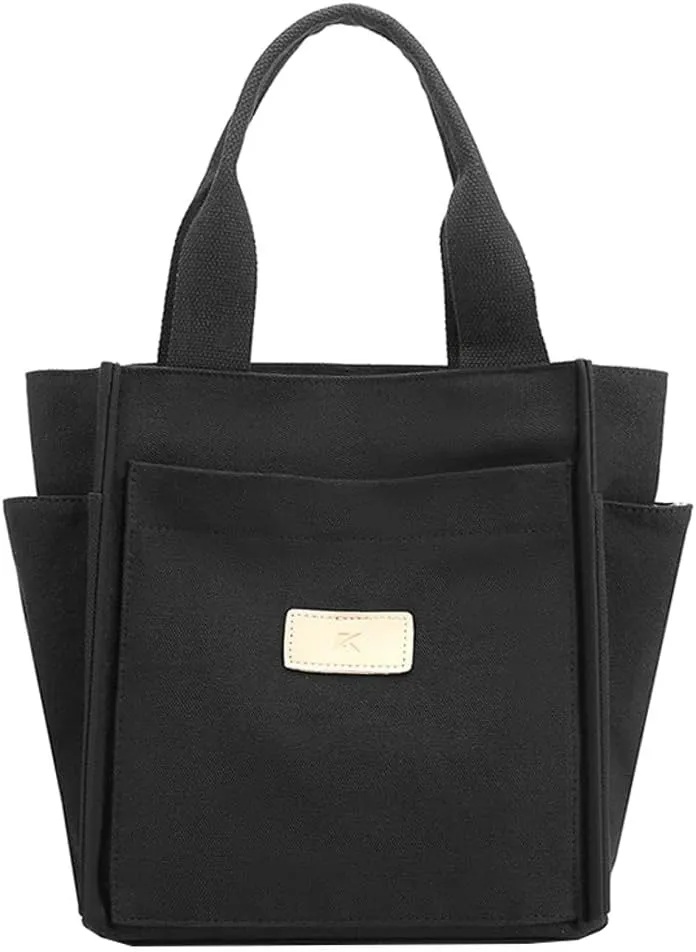 Canvas Tote Bags for Women Multi-Pocket Handbag Hobo Shoulder Purse with Zipper