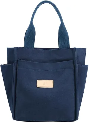 Canvas Tote Bags for Women Multi-Pocket Handbag Hobo Shoulder Purse with Zipper