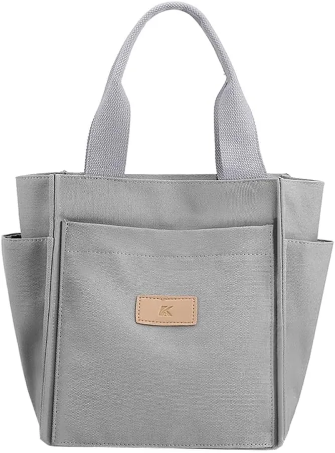 Canvas Tote Bags for Women Multi-Pocket Handbag Hobo Shoulder Purse with Zipper