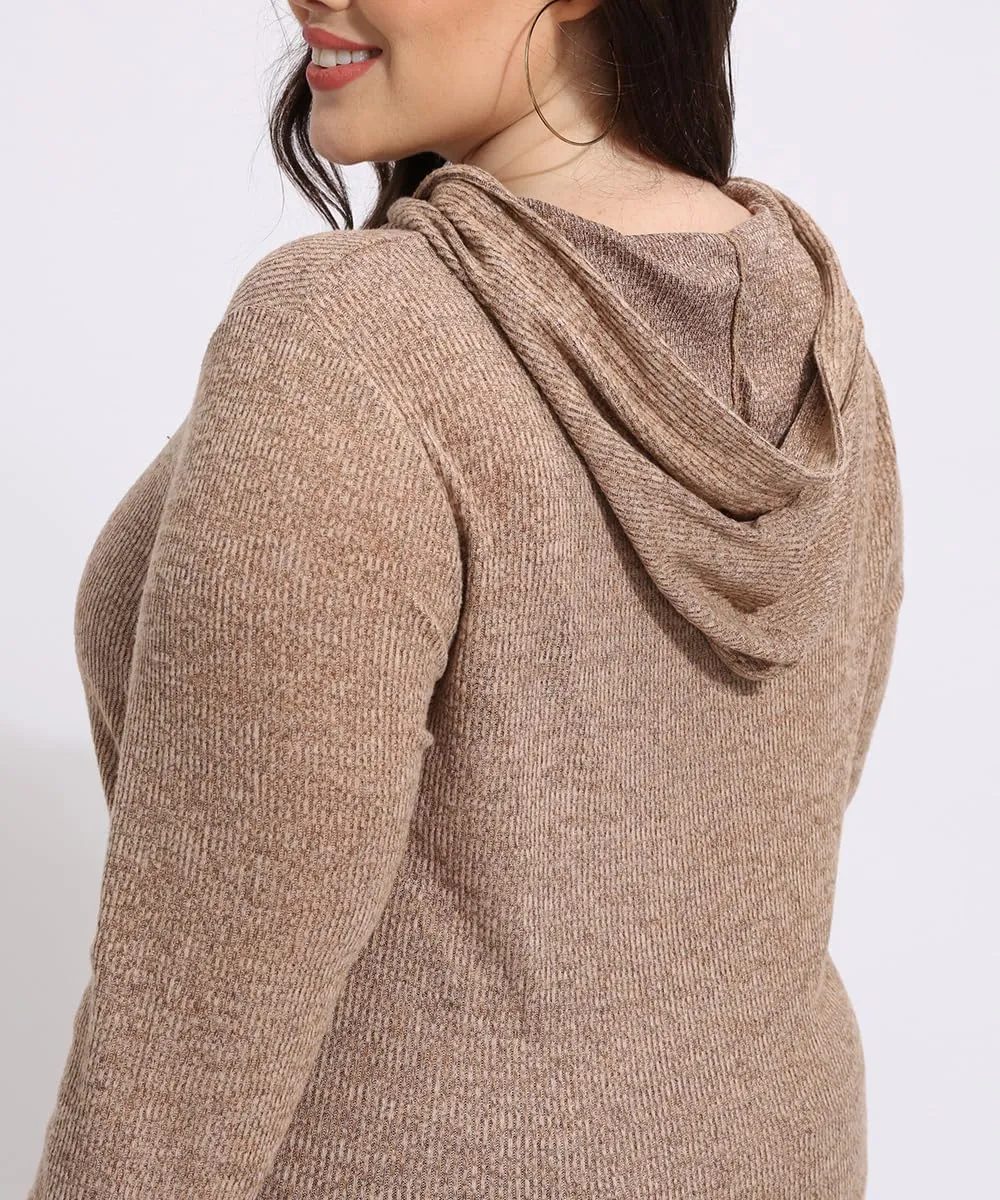 CARCOS Plus Size Hooide Women Long Sleeve Fall Pocket Hooded Sweatershirt XL-5XL